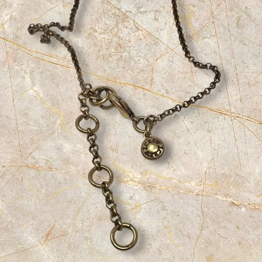 J Crew Gold-tone Pink & Black Pendant Necklace Vintage